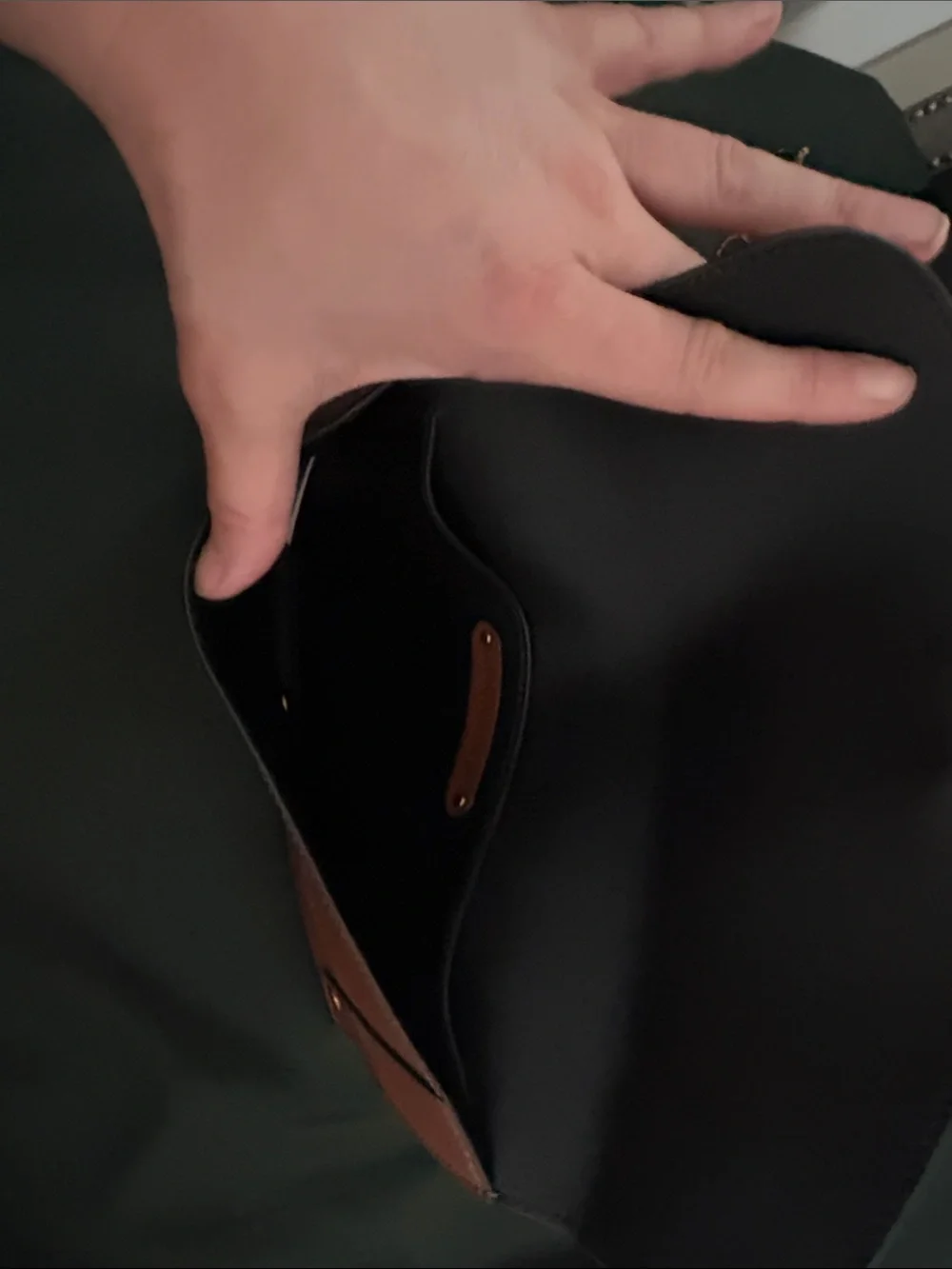 Banana Republic Brown Clutch with Gold Ring Detail